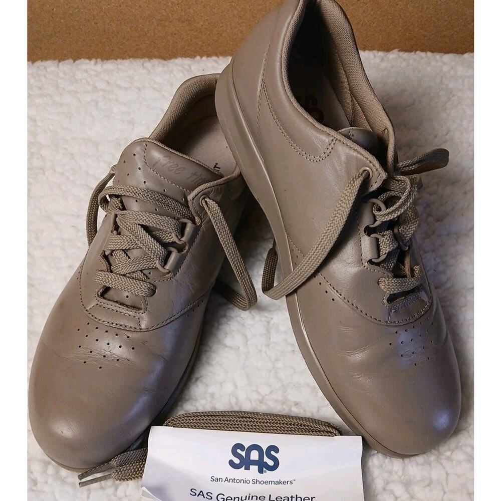 SAS Free Time Mocha Leather Comfort Walking Shoes Size 10N Excellent Condition